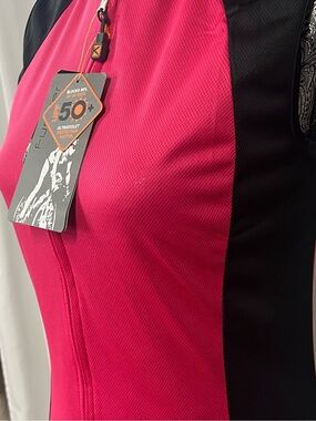 Funkier Women's Athletic Tank Top - Hot Pink & Black